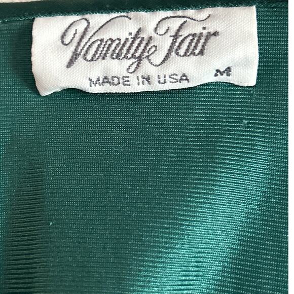 Vanity Fair Vintage 70's Lingerie Lace Sleep Shirt Emerald Green Womens Medium - Picture 5 of 7